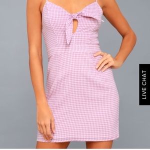 Lulu’s MUSIC CITY WHITE AND LAVENDER GINGHAM